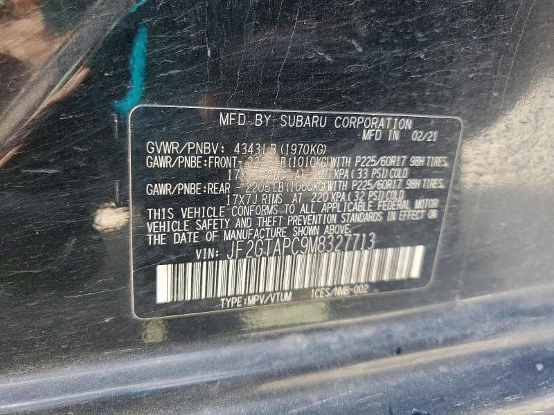 2021 SUBARU CROSSTREK PREMIUM 13