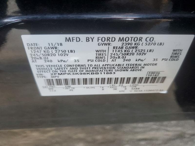 2019 FORD EDGE TITANIUM 13