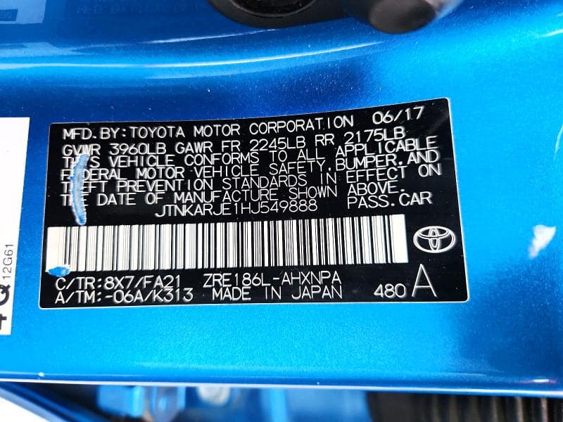2017 TOYOTA COROLLA IM BASE 12