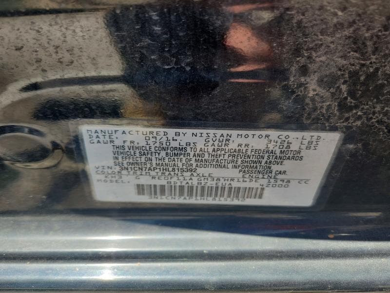 2017 NISSAN VERSA 1.6 SV 13