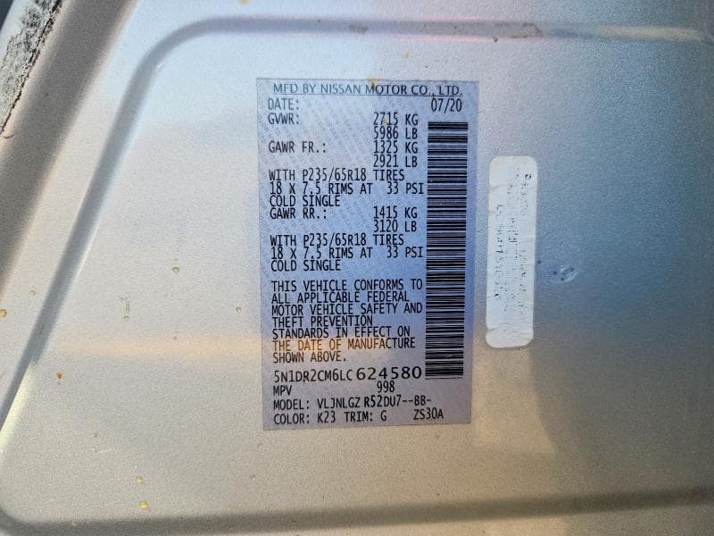 2020 NISSAN PATHFINDER SL 12