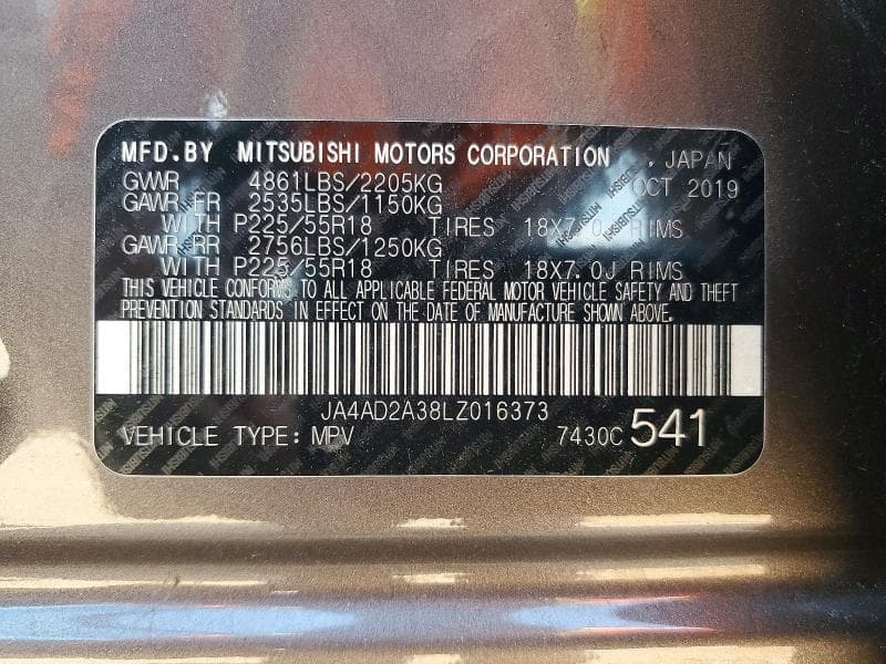 2020 MITSUBISHI OUTLANDER ES 14