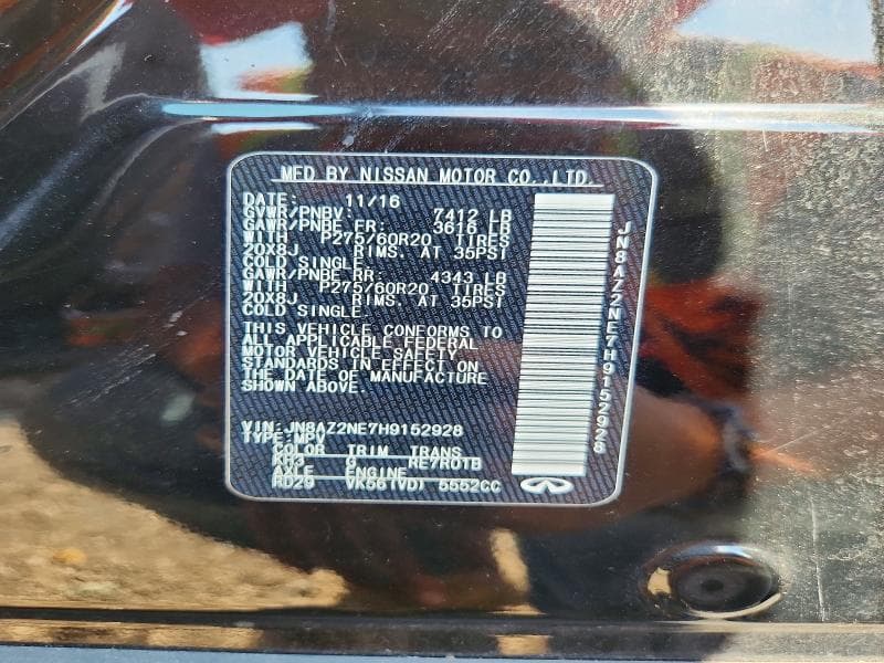 2017 INFINITI QX80 BASE 14