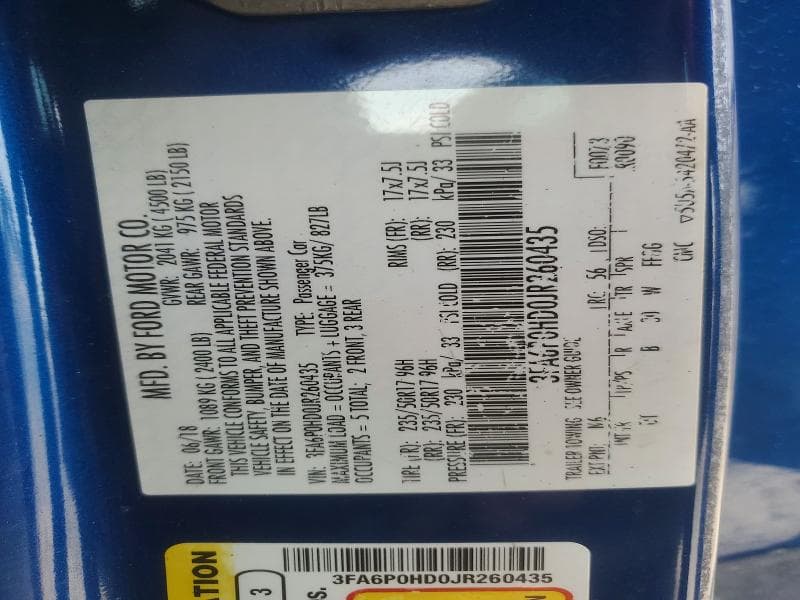 2018 FORD FUSION SE 12