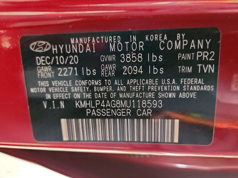 2021 HYUNDAI ELANTRA LIMITED 12