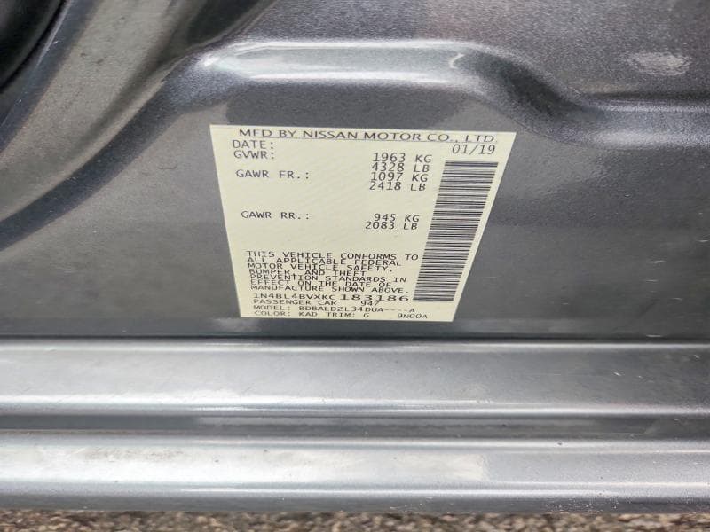 2019 NISSAN ALTIMA S 12