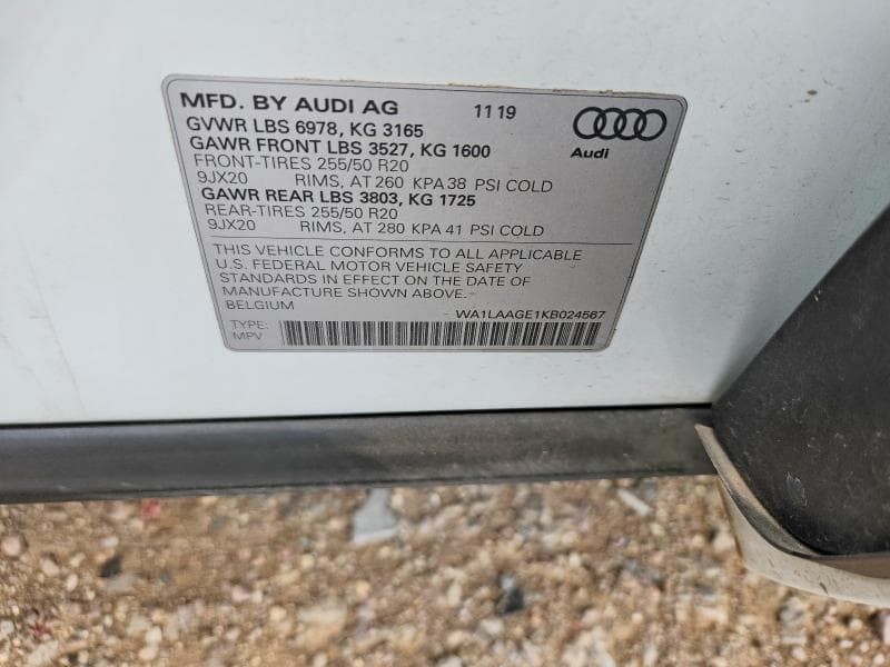 2019 AUDI E-TRON PREMIUM PLUS 12