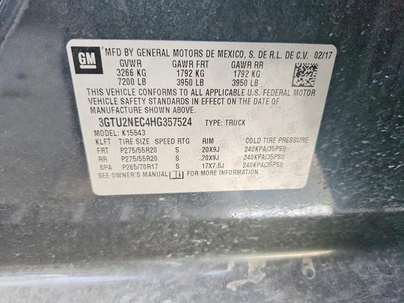 2017 GMC SIERRA K1500 SLT 12
