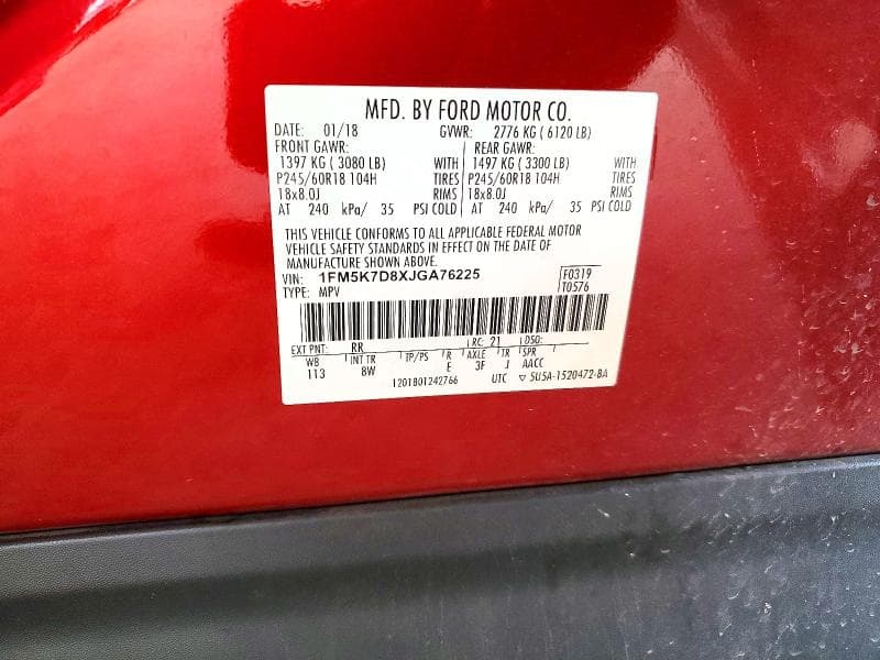 2018 FORD EXPLORER XLT 12