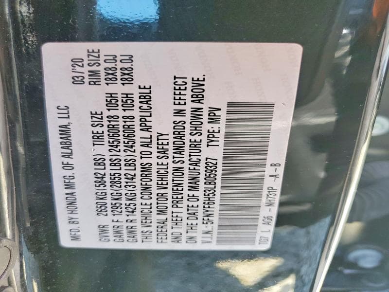 2020 HONDA PILOT EXL 14
