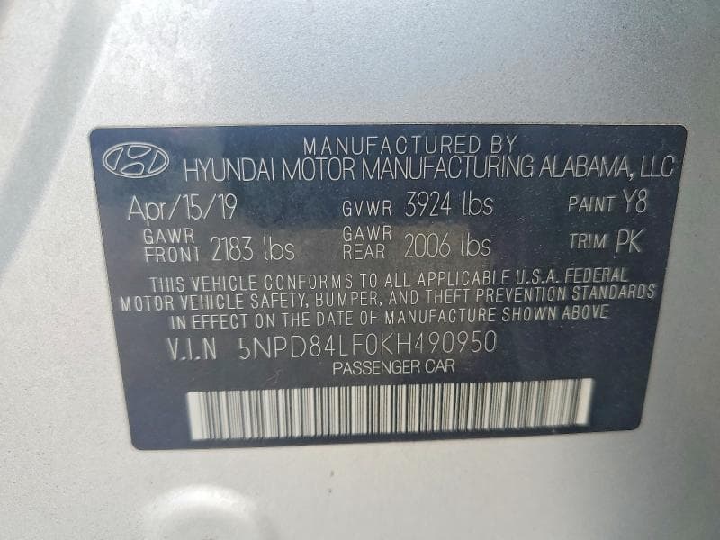 2019 HYUNDAI ELANTRA SEL 12