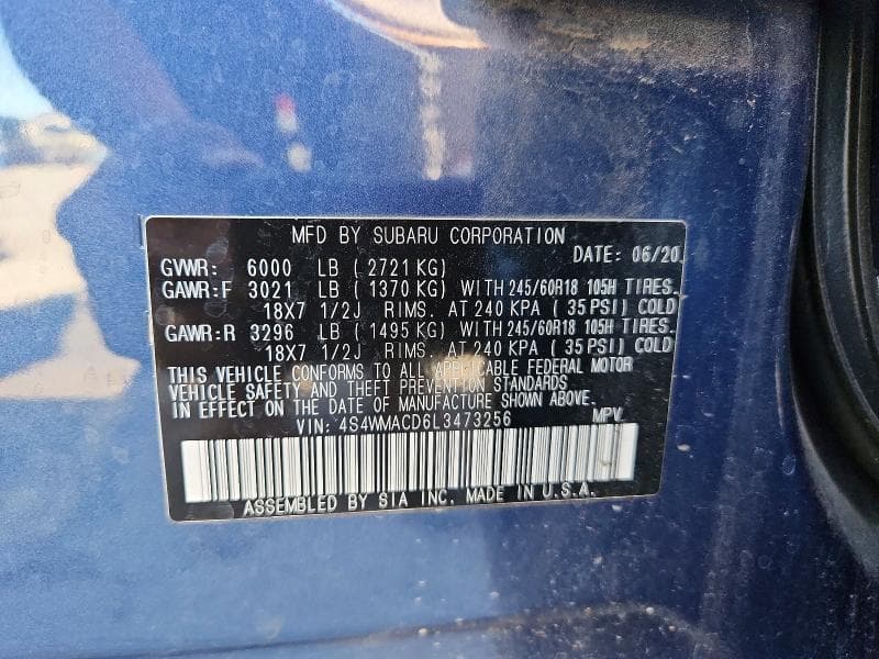 2020 SUBARU ASCENT PREMIUM 13