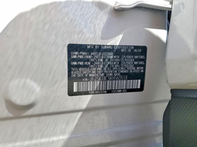 2019 SUBARU FORESTER TOURING 12
