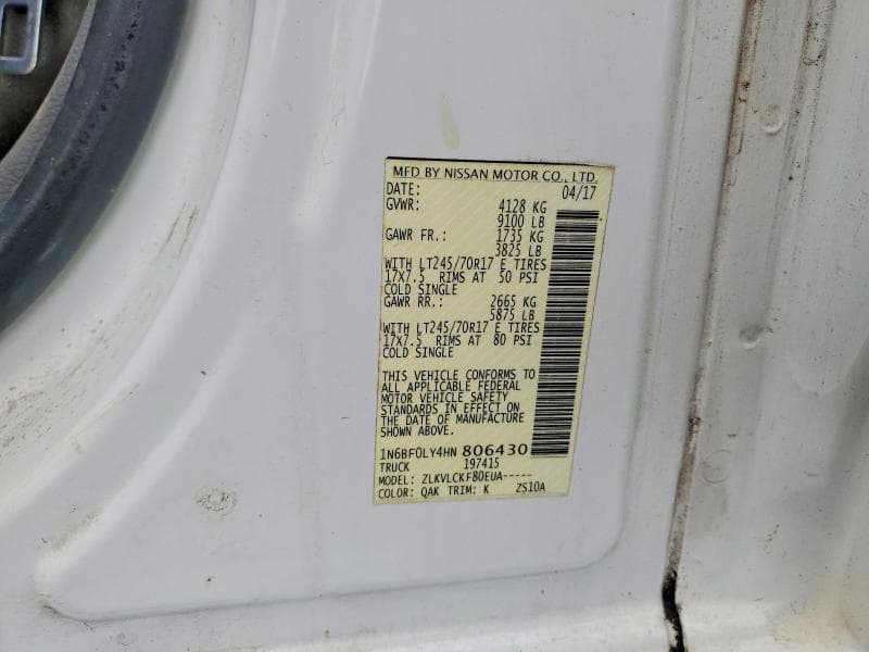 2017 NISSAN NV 2500 HD S 13