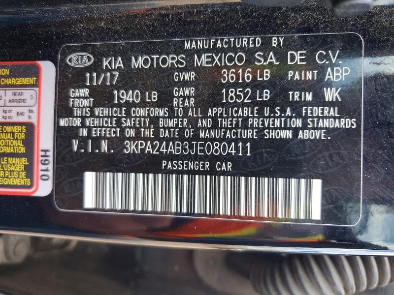 2018 KIA RIO LX 12