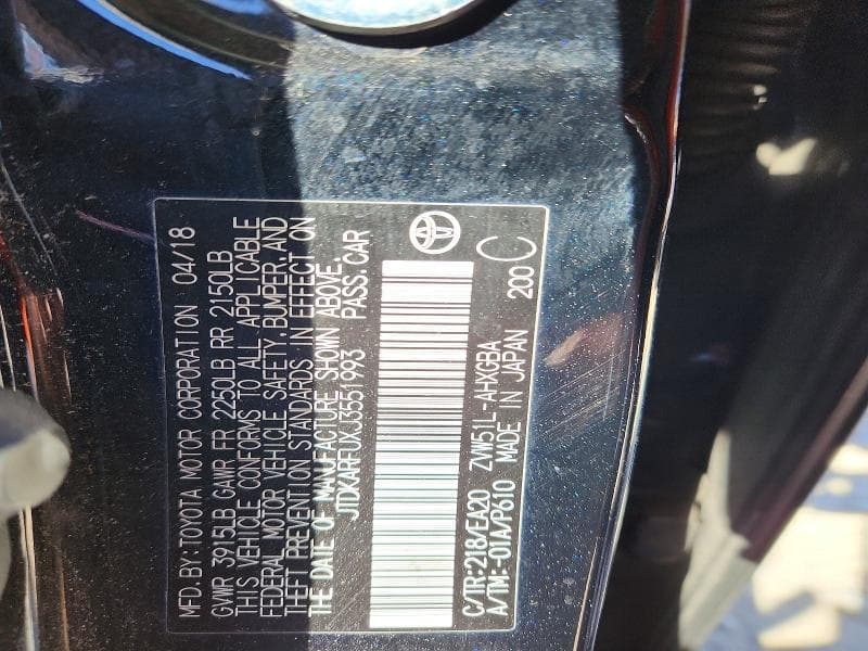 2018 TOYOTA PRIUS FOUR 13
