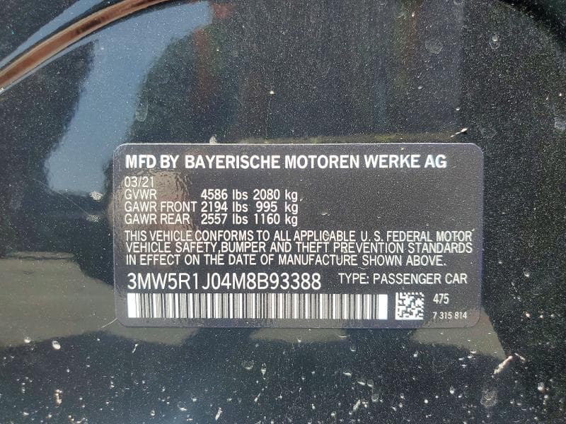 2021 BMW 330I 12