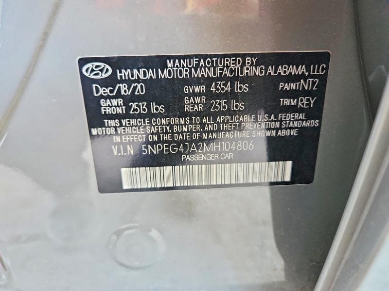 2021 HYUNDAI SONATA SE 12