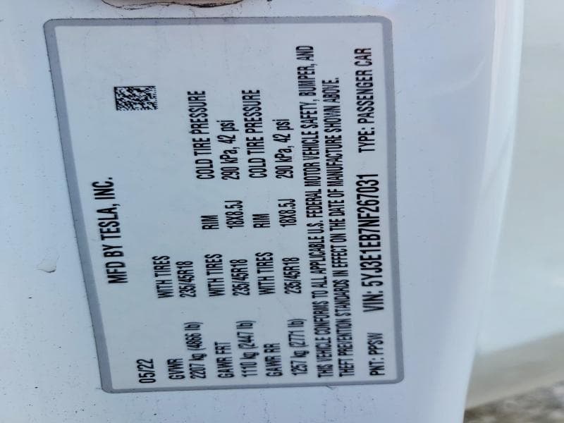 2022 TESLA MODEL 3 13