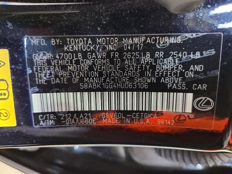 2017 LEXUS ES 350 12