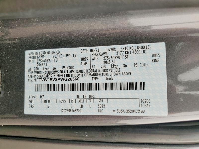 2023 FORD F150 LIGHTNING PRO 12