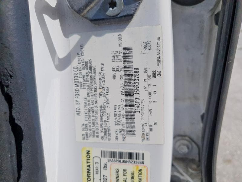 2017 FORD FUSION SE HYBRID 12