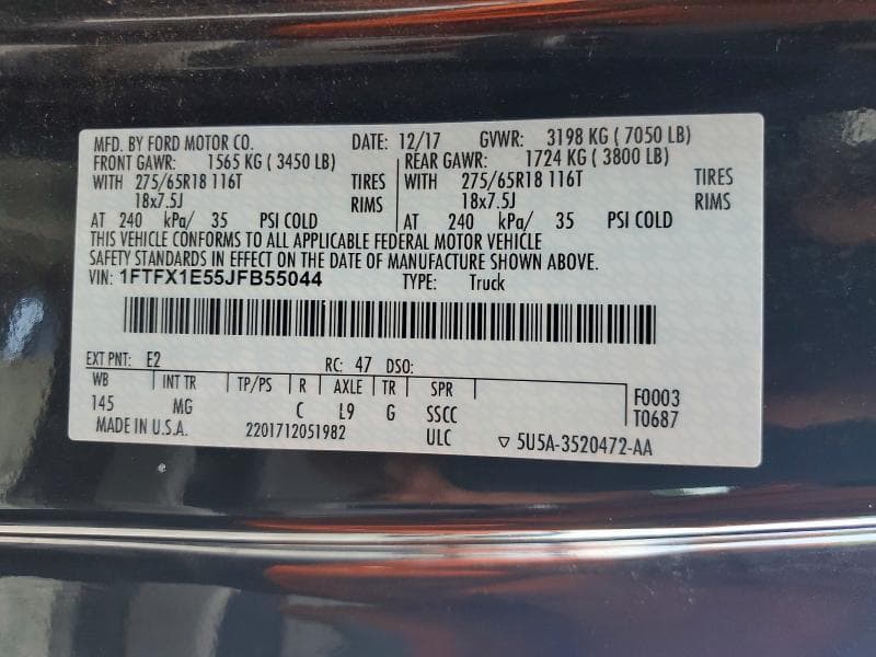 2018 FORD F150 SUPER CAB 13