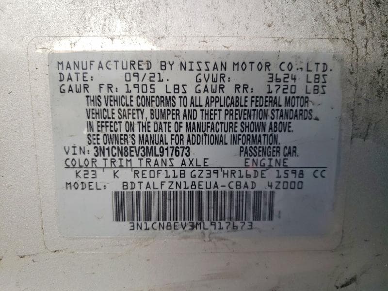 2021 NISSAN VERSA SV 12