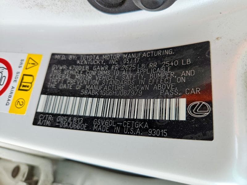 2017 LEXUS ES 350 12