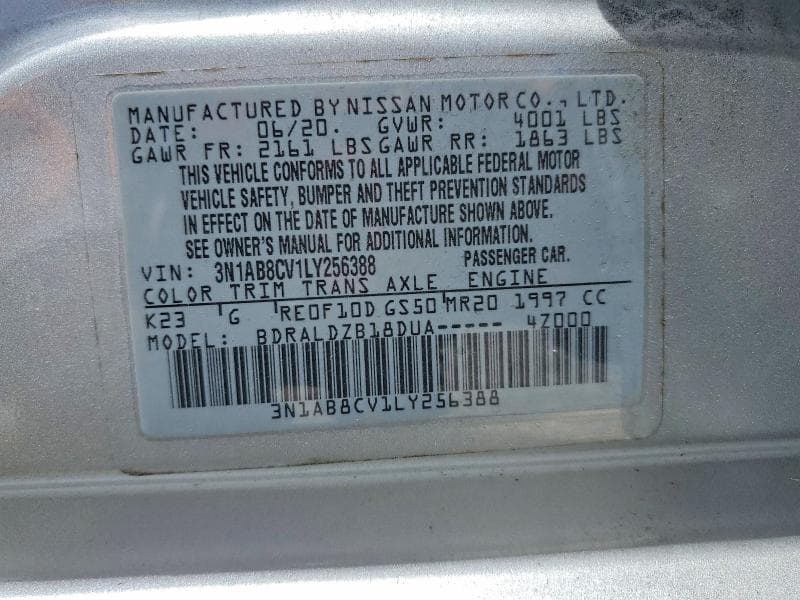 2020 NISSAN SENTRA SV 12