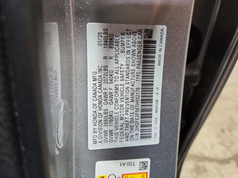 2026 HONDA CIVIC SPORT 12