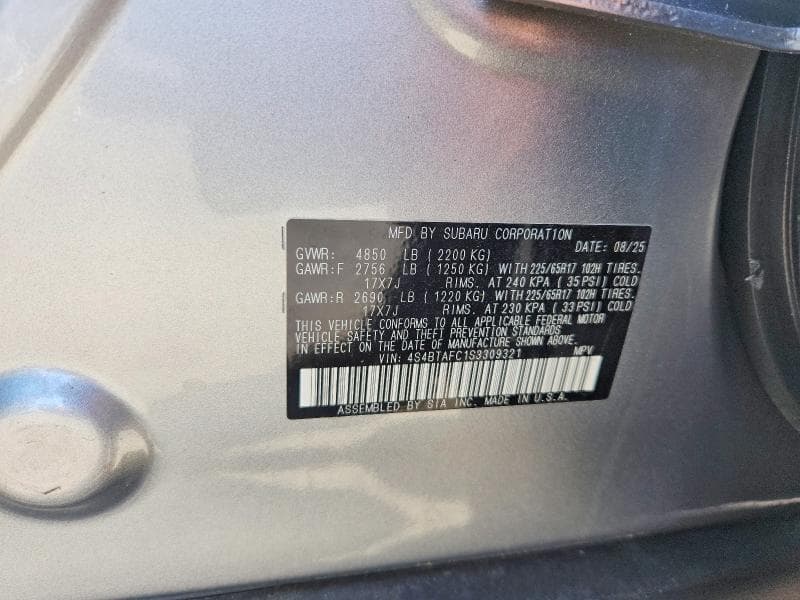 2025 SUBARU OUTBACK PREMIUM 14