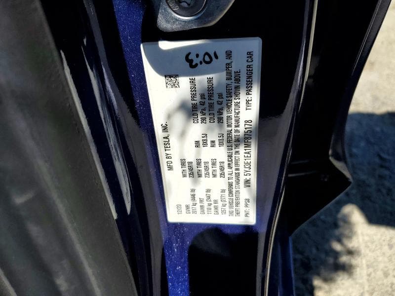 2021 TESLA MODEL 3 12