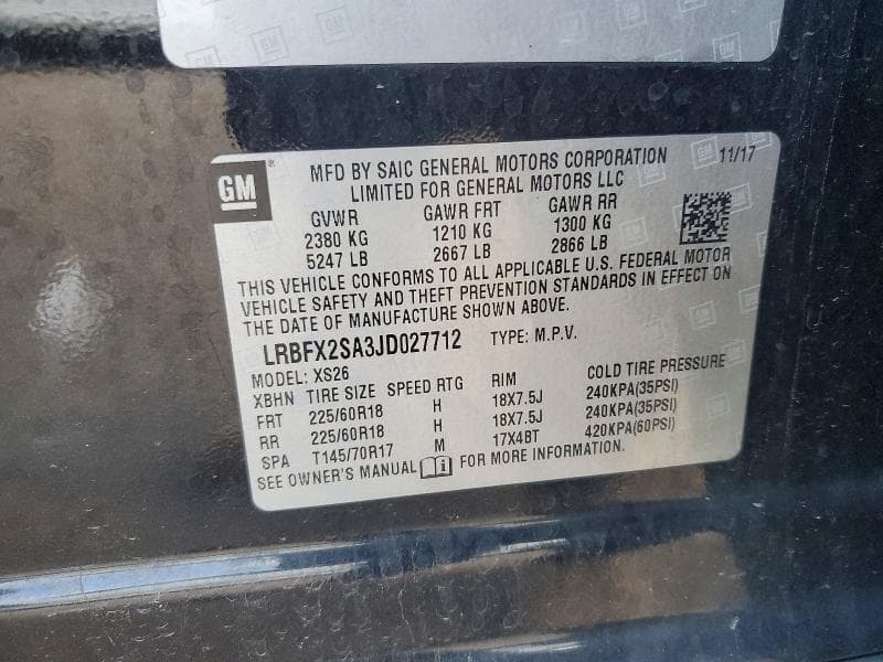 2018 BUICK ENVISION ESSENCE 13