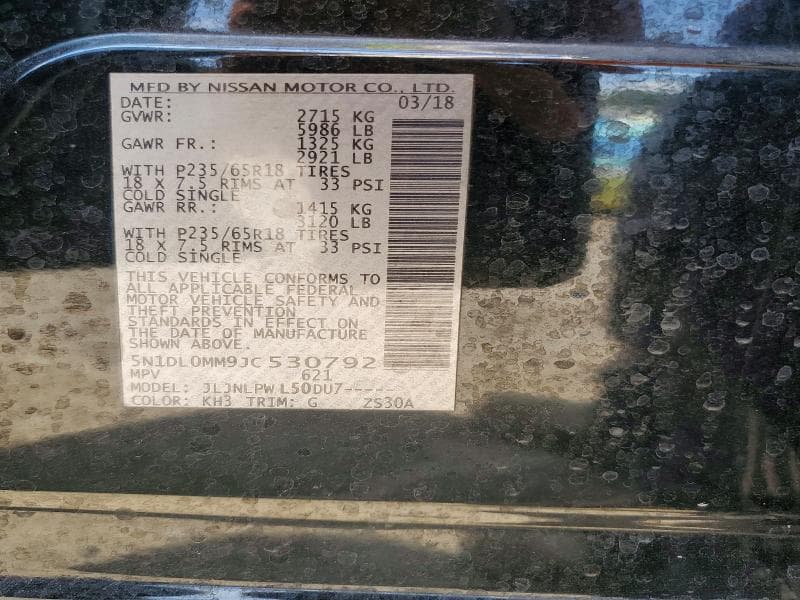 2018 INFINITI QX60 BASE 12