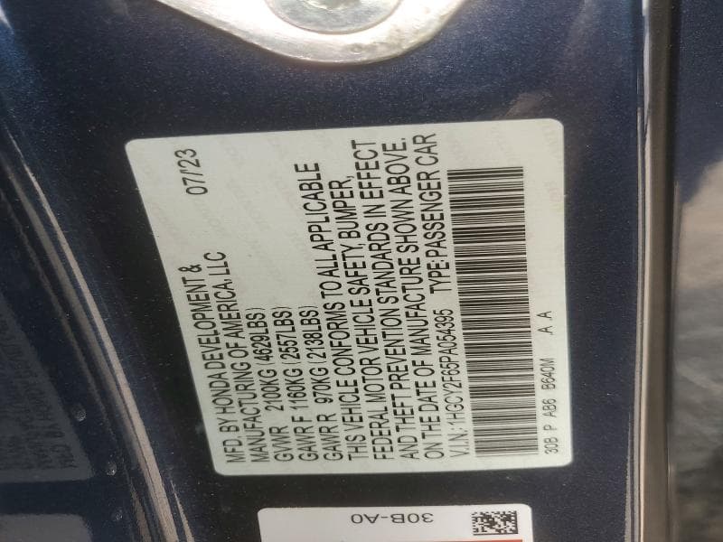 2023 HONDA ACCORD HYBRID EXL 12