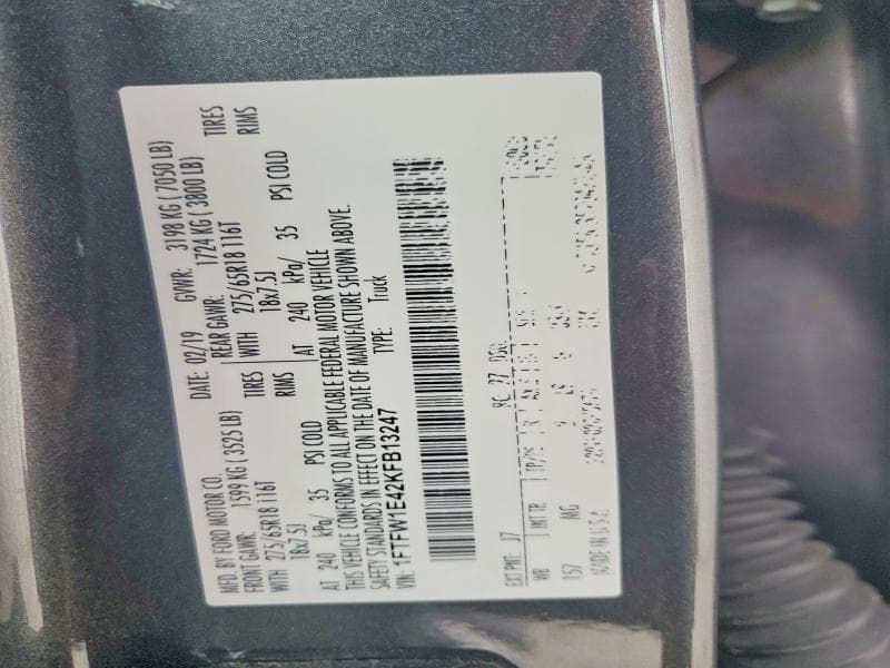 2019 FORD F150 SUPERCREW 12