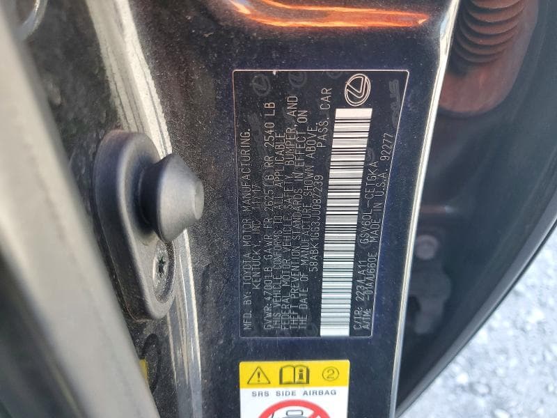 2018 LEXUS ES 350 12