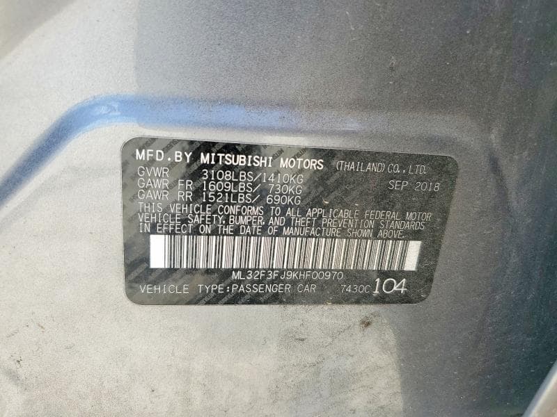 2019 MITSUBISHI MIRAGE G4 ES 12