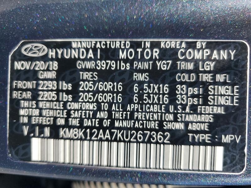 2019 HYUNDAI KONA SE 13