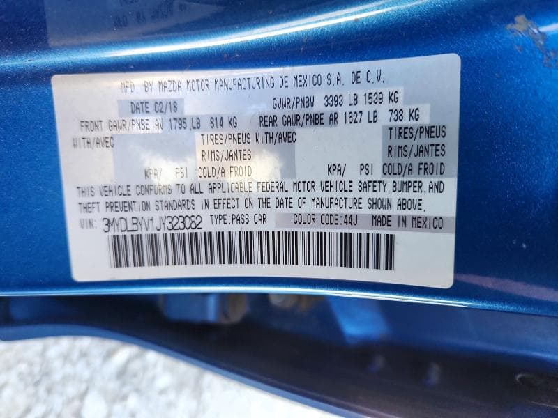2018 TOYOTA YARIS IA BASE 12