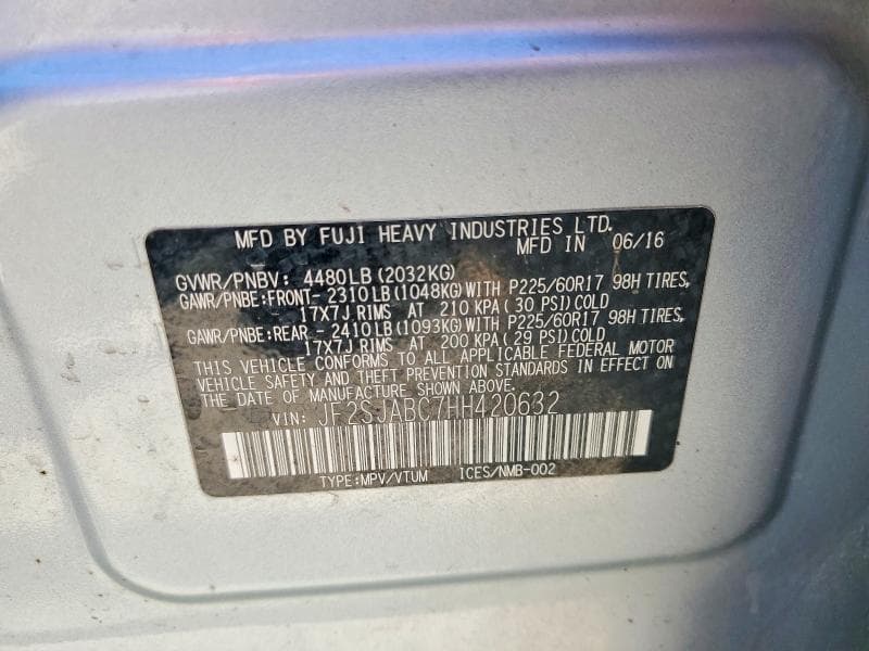 2017 SUBARU FORESTER 2.5I 13