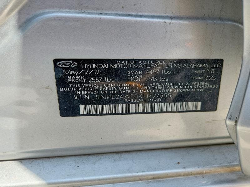 2019 HYUNDAI SONATA 13