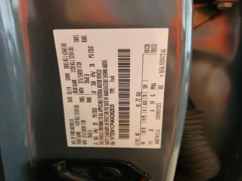 2019 FORD F150 SUPERCREW 12