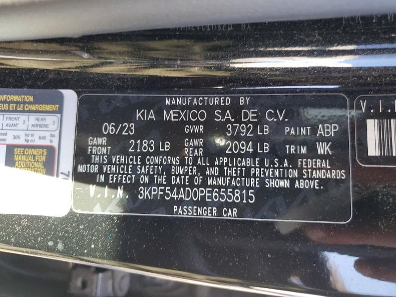 2023 KIA FORTE GT LINE 12