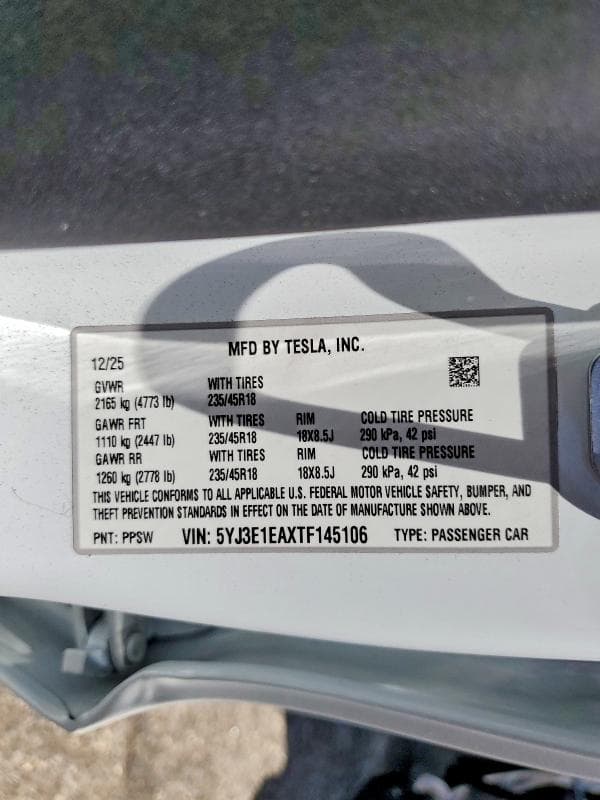 2026 TESLA MODEL 3 12
