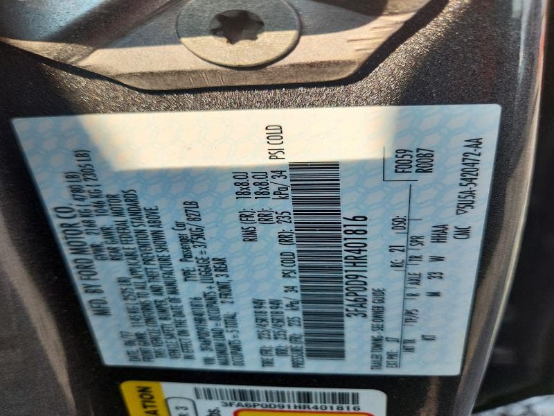 2017 FORD FUSION TITANIUM 12