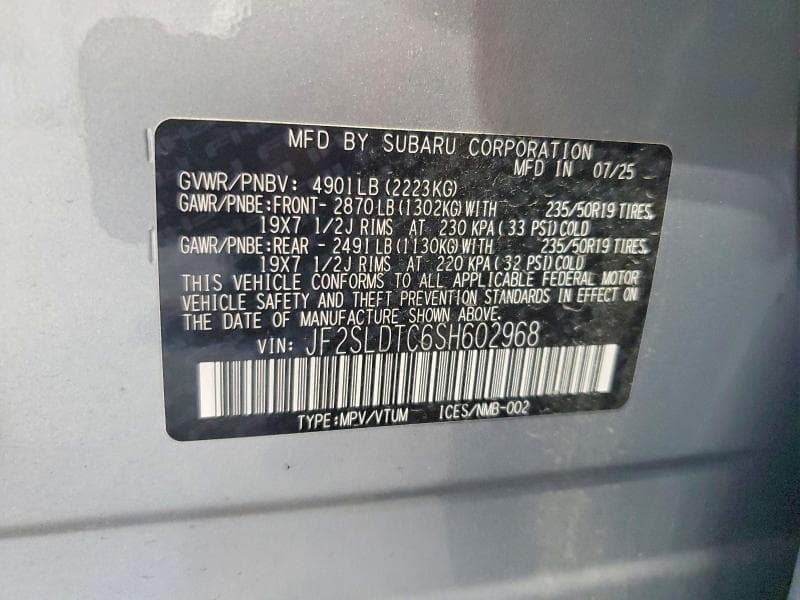 2025 SUBARU FORESTER TOURING 13