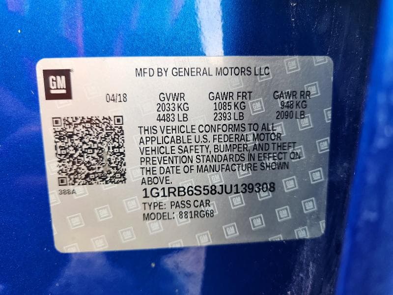2018 CHEVROLET VOLT PREMIER 12