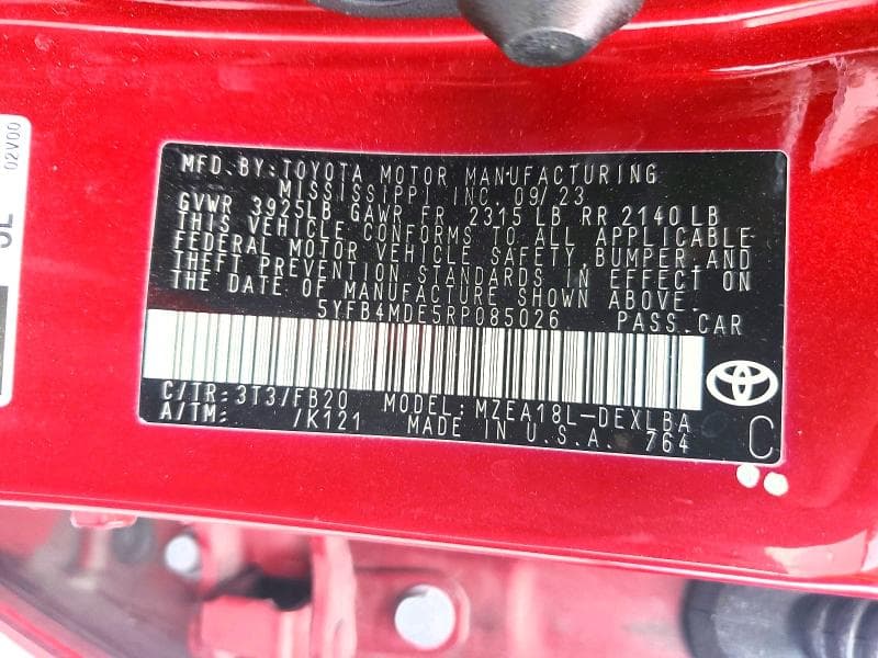 2024 TOYOTA COROLLA LE 12